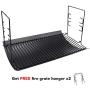 Uniflasy 20 Inches Ash Pan/Drip Pan for Chargriller 5050, 5072, 5650, 2123 Charcoal Grills, Char-Griller Model 200157, Chargriller Replacement Part with 2pcs Fire Grate Hanger