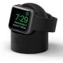 elago W2 Charger Stand Compatible with Apple Watch Series 6/SE/5/4/3/2/1 (44mm, 42mm, 40mm, 38mm), Durable Silicone, Compatible with Nightstand Mode (Black)