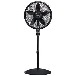 Lasko 1843 18″ Remote Control Cyclone Pedestal Fan with Built-in Timer, Black Features Oscillating Movement and Adjustable Height