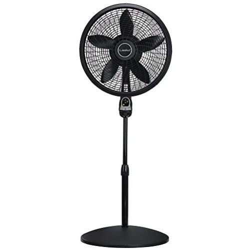 Lasko 1843 18″ Remote Control Cyclone Pedestal Fan with Built-in Timer, Black Features Oscillating Movement and Adjustable Height