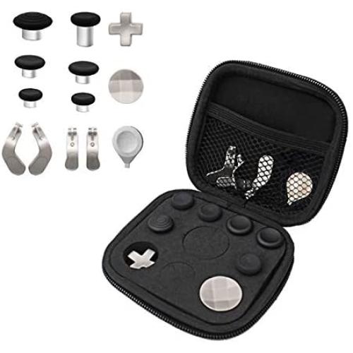 13 in 1 Metal Interchangeable 6 Swap Thumbsticks Joysticks, 4 Trigger Paddles and 2 Dpads for Xbox One Elite Controller Series 2 (Sliver)