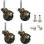 AAGUT 2'' Ball Casters Stem Caster Wheels Set of 4 with 5/16'' x 1-1/2'' (8 x 38mm) with Metal Sockets Replacement Vintage Antique Swivel Wheel for Sofa, Chair, Cabinet
