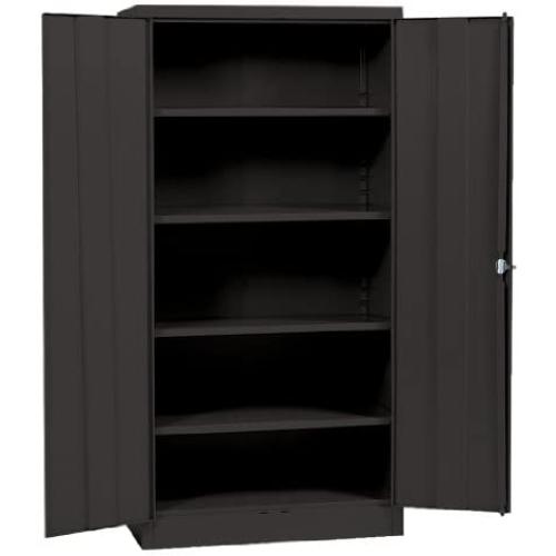 Sandusky Lee Black Steel SnapIt Storage Cabinet | 4 Adjustable Shelves | 72'' H x 36'' W x 18'' D | RTA7000-09 Model
