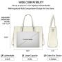 Laptop Bag for Women Waterproof Lightweight Leather 15.6 Inch Computer Tote Bag Business Office Briefcase Large Capacity Handbag Shoulder Bag Professional Office Work Bag Beige