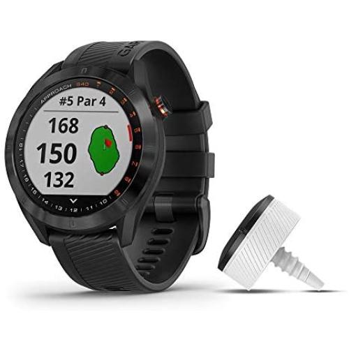 Garmin Approach S40 Bundle, Stylish GPS Golf Smartwatch, Includes Three CT10 Club Trackers, Black