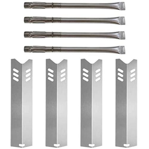 Metal Club Grill Replacement Parts for Dyna Glo DGF493BNP, DGF510SBP, Grill Burner Tubes and Heat Plate Shields for Backyard Grill GBC1461W, BY15-101-001-02, BY14-101-001-02, BY13-101-001-12 Models.