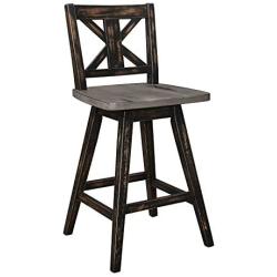 Homelegance Barstool (Set of 2) Amsonia Counter Height Swivel Stool (2 Pack), Black