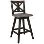 Homelegance Barstool (Set of 2) Amsonia Counter Height Swivel Stool (2 Pack), Black