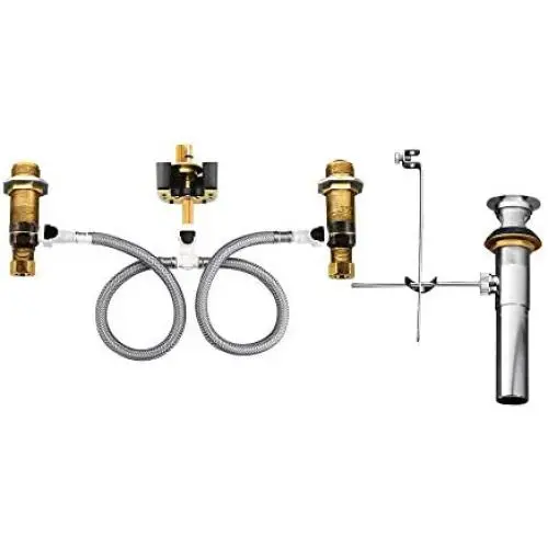 MOEN 9000 Collection Widespread Bathroom Sink Faucet Rough-In Valve with Drain Assembly Featuring M-PACT Technology, 0.5 MOEN 9000 Collection Widespread Bathroom Sink Faucet Rough-In Valve with Drain Assembly Featuring M-PACT Technology, 0.5