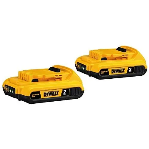 DEWALT 20V MAX Battery, Compact 2.0Ah Double Pack (DCB203-2), Yellow DEWALT 20V MAX Battery, Compact 2.0Ah Double Pack (DCB203-2), Yellow
