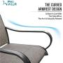 PHI VILLA Patio Swivel Dining Chair Set of 2, Metal Chairs for Kitchen Garden, with Textilene Padded Sling Fabric