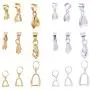 PandaHall Elite 120 Pieces Pinch Clip Bail Clasp Dangle Charm Bead Pendant Connector Findings 6 Styles for Jewelry Making Platinum and Golden PandaHall Elite 120 Pieces Pinch Clip Bail Clasp Dangle Charm Bead Pendant Connector Findings 6 Styles for Jewelry Making Platinum and Golden