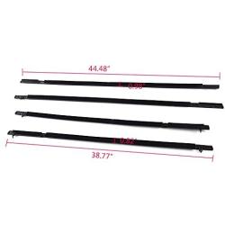 4PCS Set Weatherstrip Window Seal Compatible For Honda Civic Sedan 4-Door 2006-2011 2007 2008 2009 2010 Door Outside Moulding Trim Seal Belt Black