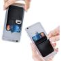 Phone Card Holder Stretchy Lycra Wallet Pocket Credit Card ID Case Pouch Sleeve 3M Adhesive Sticker Compatible with iPhone Samsung Galaxy Android Smartphones - 3Pack Black