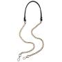 JEATHA 47'' Faux Leather Metal Chain Shoulder Strap with Buckles Replacement Bag Parts for Cross Body Bag DIY Hand Bag