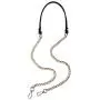 YOOJIA 47'' Universal Leather Metal Chain Shoulder-Strap Crossbody Bag Replacement Strap with Buckles for Purse Handbag