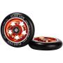 CLAS FOX 5 Stars 110mm One Pair Pro Stunt Scooter Wheels with ABEC-9 Bearings CNC Metal Core (2pcs) (Black PU Orange Core)