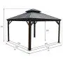 Kozyard Alexander Hardtop Aluminum Permanent Gazebo with a Mosquito Net and Privacy Sidewalls (Alexander 12x12)
