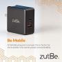 zutBe USB-C PD and USB-A QC 3.0, 48W Foldable Travel Charger for iPhone 12, 11, X, iPad Pro, Pixel, Samsung Galaxy S10, S20, Tab, Switch [Be Charitable, Powerful, Safe, Compatible, Confident]