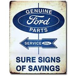 Imprints Plus Bundle Ford Parts & Services Retro Tin Sign Décor - Vintage Inspired Metal Sign Complete with Screws for Hanging to Display in Your Home Bar, Garage, or Restaurant [12''X15''] (ST T 10034)