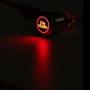 ESUPPORT Black Shell 12V Momentary Car Vehicle Red LED Light Headlight Push Button Stainless Steel Metal Switch 19mm Fire Missiles
