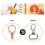 Roctee 70 Pcs Key Chain Rings for Crafts, D Snap Clip Key Ring with Chain DIY, Alloy Metal Keychain Parts with Hook and Jump Ring (Rose Gold+Gold)