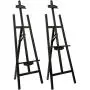 Marble Field Adjustable Wooden Tripod Easel Display Floor Easel Sketch Painting Portable, Black