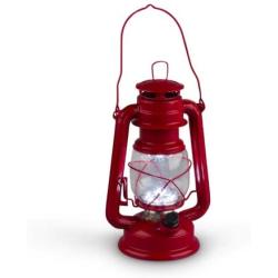 Gerson 9.5-Inch Red Metal 15 LED Hurricane Lantern with Dimmer Switch