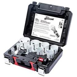 Disston QUICKCORE 13 pc Set - 3/4'', 7/8'', 1 1/8'', 1-3/8'', 1-1/2'', 1-3/4'', 2'', 2 1/8'',and 2-1/2'' Hole Saws, & Quick Change Arbor, Part E0100231