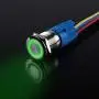 ESUPPORT Stainless Steel 19mm 12V 5A Car Green Light Angel Eye Metal Push Button Switch Socket