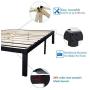 14 Inch Metal Platform Bed Frames / Wood Slat Support / No Box Spring Needed / 3500 lbs Heavy Duty/ Noise Free/ With storage / Black Finish Queen