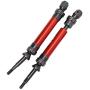 T best RC Drive Shaft, 2Pcs Aluminium Alloy Steel 1:10 Scale Remote Control Crawler Car Drive Shaft RC Upgrades Parts Accessory for ECX 2WD 1/10 RC Hobby Car(Red)