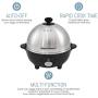 Elite Cuisine EGC-508 Egg Poacher, Omelet & Soft, Medium, Hard-Boiled Egg Cooker with Auto-Off, Buzzer and Stainless Steel Tray, 7 Egg Capacity, Black