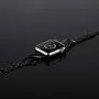 for Apple Watch 42mm 44mm Accessories Bands, Huishang Stainless Steel Band iWatch Wrist Straps with Crystal Rhinestone Diamond for Apple Watch Series 4 3 2 1 Edition Version (Metal Black 42 44mm)