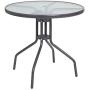 Flash Furniture Nantucket 6 Piece Brown Patio Garden Set with Table, Tan Umbrella and 4 Folding Chairs