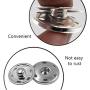 Snap Buttons100 Sets Sew-on Metal Snap Fastener Buttons Press Button for Clothing, Black and Silvery, 0.39IN