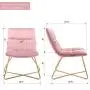 Duhome Velvet Accent Chair Retro Leisure Lounge Chair Mid Century Modern Chair Vanity Chair for Living Room Bedroom with Gold Metal Legs Salmon Pink 1 PCS
