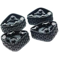 Bonarty 4Pcs 1/10 Metal RC Crawler Snow Tires Track Wheels for Trx4 Gen8 Truck Car Parts