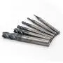 OSCARBIDE End Mills Set 4 Flutes for Steels,Square CNC Carbide Milling Cutter Dia（1 2 3 4 6 8mm) TiAN Coated Spiral Router Bits,6 Pieces