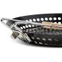 KYNZER BBQ Folding Grill Pan- Heavy Duty Metal - Shrimp, Vegetables, Meat - Smoky Flavor - Bonus Metal BBQ Skewers. Camping Cookware-Kabob-Grill Pan with Folding Handle