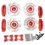 DAPENGNIAO 4Pcs Metal Brake Discs Calipers for 1/10 RC Crawler Car Traxxas TRX4 Defender Bronco G500 TRX6 G63 Upgrade Parts Accessories (Color : Red)