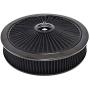 A-Team Performance High Flow Replacement Air Cleaner Assembly w/Flow-Thru Lid Washable and Reusable Round Air Filter Element Kit Includes Star Wing Nut Compatible with Chevrolet GMC Ford 14''x3'' Black