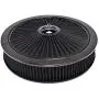 A-Team Performance High Flow Replacement Air Cleaner Assembly w/Flow-Thru Lid Washable and Reusable Round Air Filter Element Kit Includes Star Wing Nut Compatible with Chevrolet GMC Ford 14''x3'' Black