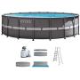 Intex 18ft X 52in Ultra Frame Pool Set with Sand Filter Pump, Ladder, Ground Cloth & Pool Cover