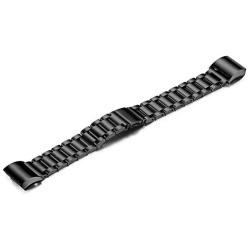 Fitbit Charge 2 Wrist Band,Shangpule Stainless Steel Metal Replacement Smart Watch Band Bracelet with Double Button Folding Clasp for Fitbit Charge 2 (Black)
