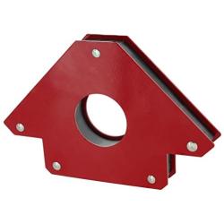 Drixet Arrow Shape Heavy Duty Steel Magnetic Welding Setup Holder for Multiple Angles Red Painted with a Grip Hole (Holds Up to 66 Lbs.)