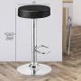COSTWAY Bar Stools Set of 2, Modern Swivel Backless Round Barstool, PU Leather Armless bar Chair with Height Adjustable, Chrome Footrest, Sturdy Metal Frame for Kitchen Bistro Pub (Black, 2 pcs)