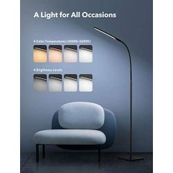 TaoTronics LED Floor Lamp, 4 Brightness Levels & 4 Colors Dimmable Floor Lamp Modern Standing Light Adjustable Gooseneck Task Lighting for Reading Living Room Bedroom Office Piano