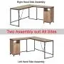 HSH L Shaped Computer Desk, Metal and Wood Rustic Corner Desk, Industrial Writing Workstation Table with Cabinet Drawer Storage for Home Office Study, Oak 59 x 55 inch HSH L Shaped Computer Desk, Metal and Wood Rustic Corner Desk, Industrial Writing Workstation Table with Cabinet Drawer Storage for Home Office Study, Oak 59 x 55 inch