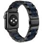 Wearlizer Black Compatible with Apple Watch Band 38mm 40mm for iWatch SE Mens Womens Replacement Stainless Steel Strap Dark Blue Resin Wristband Sleek Bracelet Metal Clasp Series 6 5 4 3 2 1 Sport